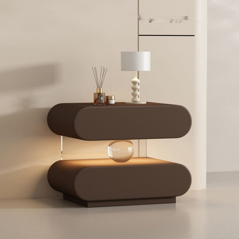 Solid Wood Bedside Table with Motion Sensor Light
