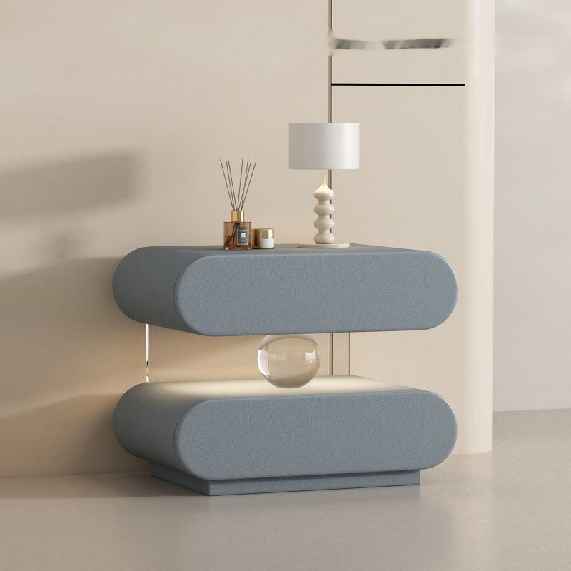 Solid Wood Bedside Table with Motion Sensor Light