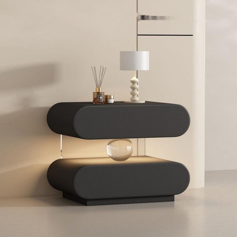 Solid Wood Bedside Table with Motion Sensor Light