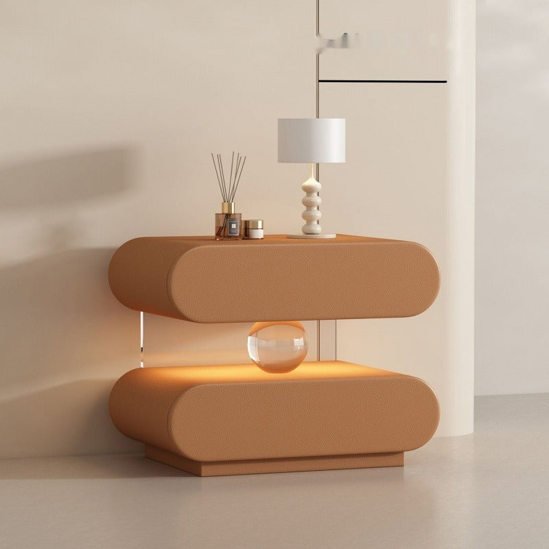 Solid Wood Bedside Table with Motion Sensor Light