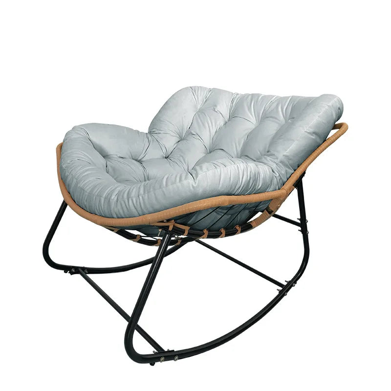 PE Rattan Weave Rocking Chair Lie Down or Sleep Lunch Break Chair Living Room Balcony Chaise Longue Adult Kid Recliner Lazy Sofa
