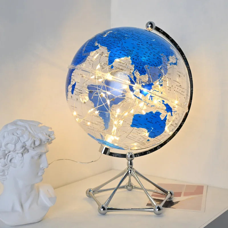 Creative Globe Ornament Light Luxury High end Office Teaching Living Room Desktop Decoration Large Ornament with Light Ball
