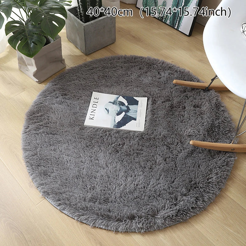 Fluffy Wool Rug Living Room Carpets Faux Fur Round Mat Kids Room Long Plush Rugs Home Bedroom Decor Shaggy Carpet