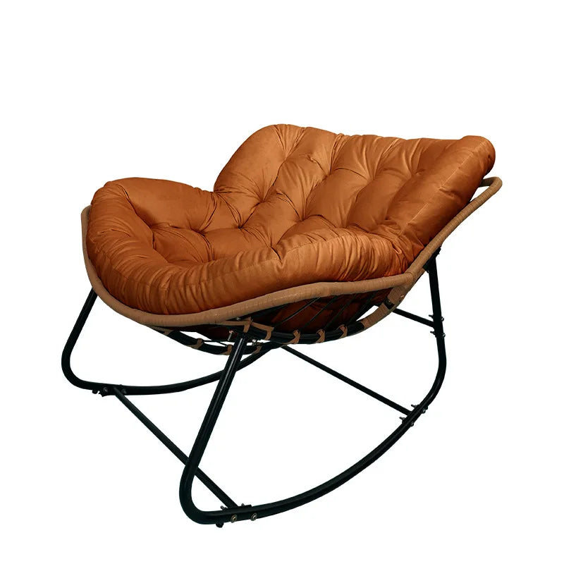 PE Rattan Weave Rocking Chair Lie Down or Sleep Lunch Break Chair Living Room Balcony Chaise Longue Adult Kid Recliner Lazy Sofa