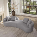 Modern Curved Oversized Sectional Sofa, Minimalist Modular Cloud Couch with 4 Throw Pillows, Luxury 4-Seater, Custom