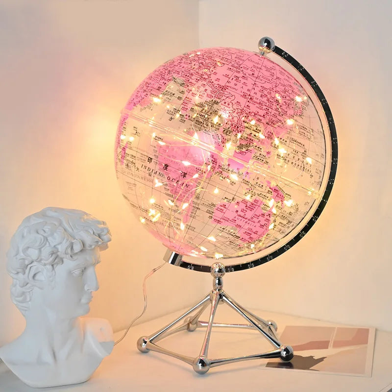Creative Globe Ornament Light Luxury High end Office Teaching Living Room Desktop Decoration Large Ornament with Light Ball