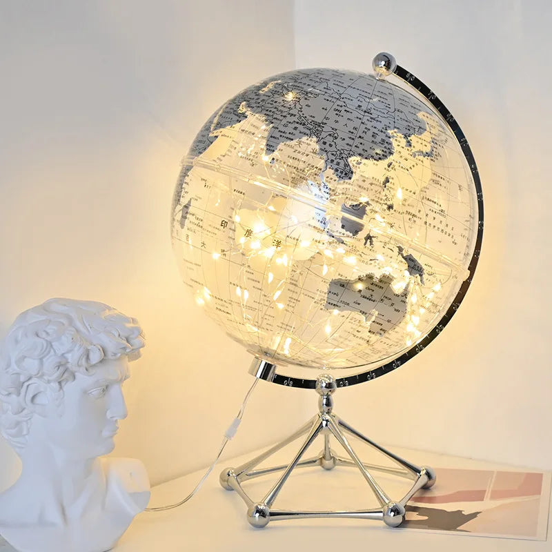 Creative Globe Ornament Light Luxury High end Office Teaching Living Room Desktop Decoration Large Ornament with Light Ball