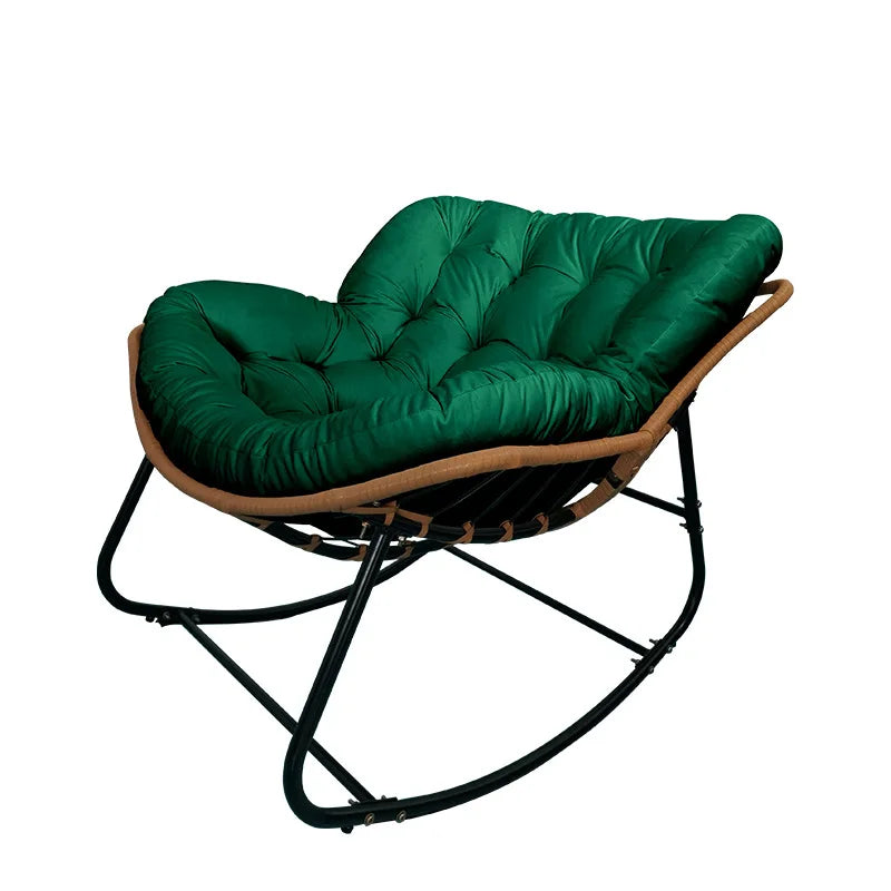 PE Rattan Weave Rocking Chair Lie Down or Sleep Lunch Break Chair Living Room Balcony Chaise Longue Adult Kid Recliner Lazy Sofa