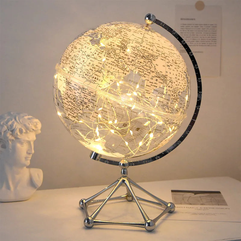 Creative Globe Ornament Light Luxury High end Office Teaching Living Room Desktop Decoration Large Ornament with Light Ball