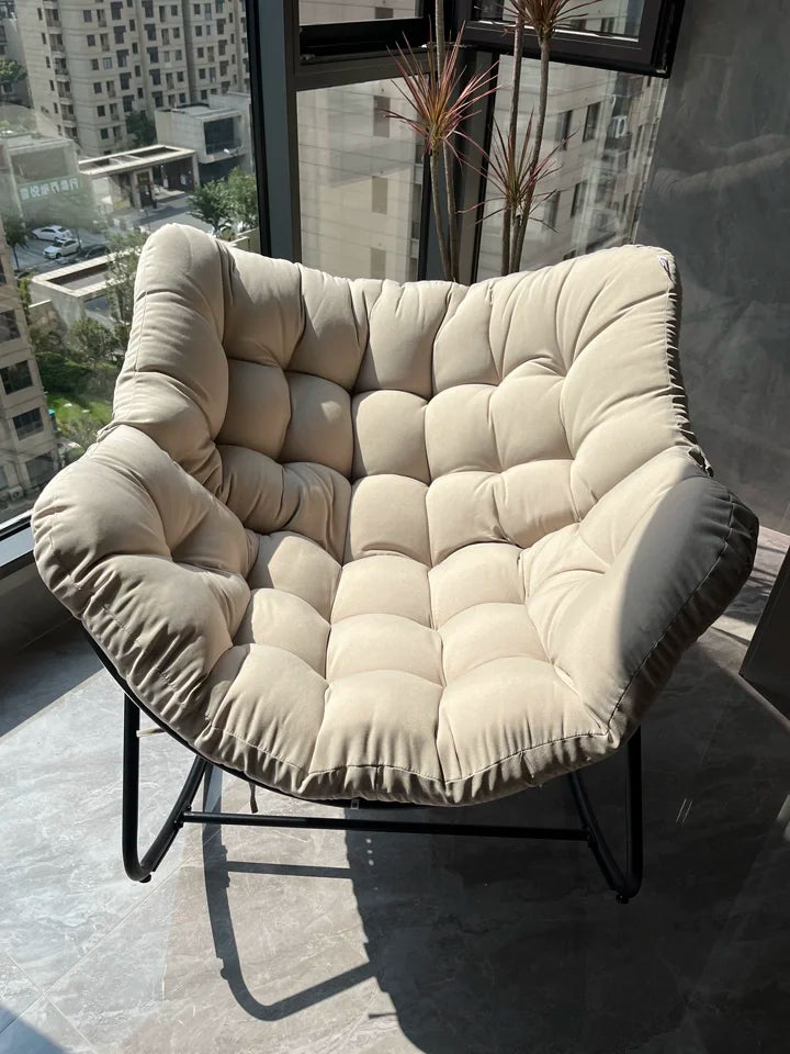 PE Rattan Weave Rocking Chair Lie Down or Sleep Lunch Break Chair Living Room Balcony Chaise Longue Adult Kid Recliner Lazy Sofa