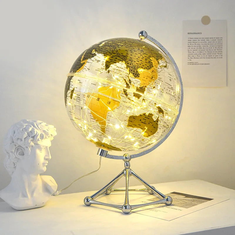 Creative Globe Ornament Light Luxury High end Office Teaching Living Room Desktop Decoration Large Ornament with Light Ball
