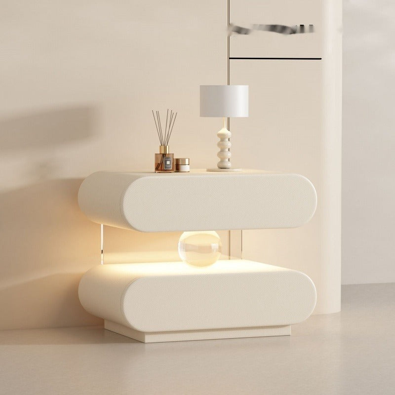Solid Wood Bedside Table with Motion Sensor Light