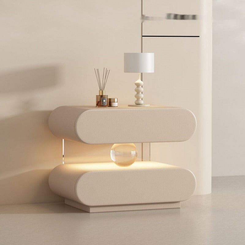 Solid Wood Bedside Table with Motion Sensor Light