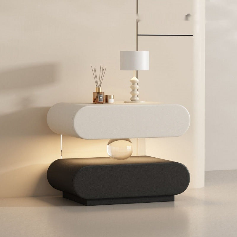 Solid Wood Bedside Table with Motion Sensor Light
