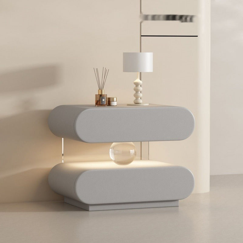 Solid Wood Bedside Table with Motion Sensor Light